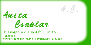 anita csaplar business card